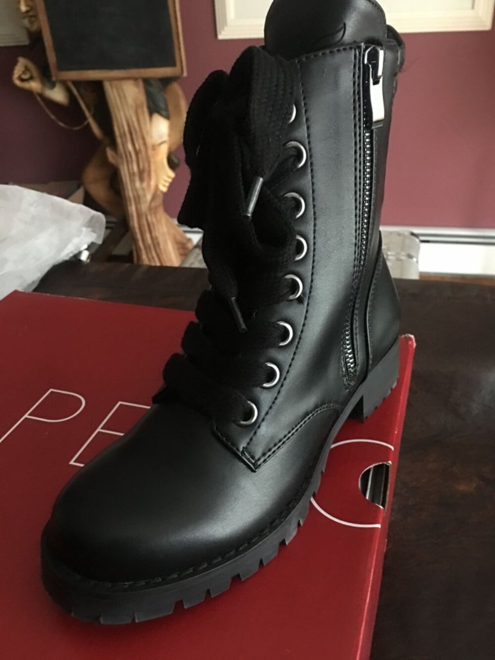 NIB Capezio Flat black combat boots size 4 available 610W